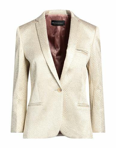 Zadig & voltaire Woman Blazer Beige Polyester, Polyamide, Metallic fiber Cover