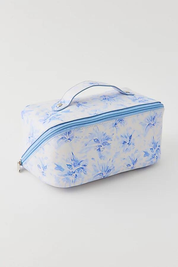 Urban Outfitters UO Watercolor Cats Makeup Bag in Sky Cover