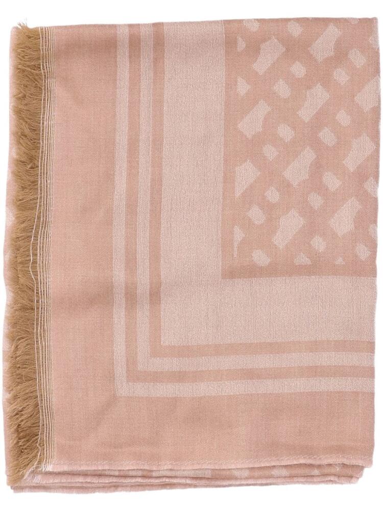 BOSS logo-jacquard scarf - Pink Cover