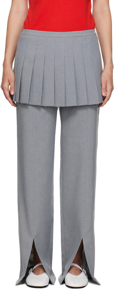 Sandy Liang Gray Lichi Trousers Cover