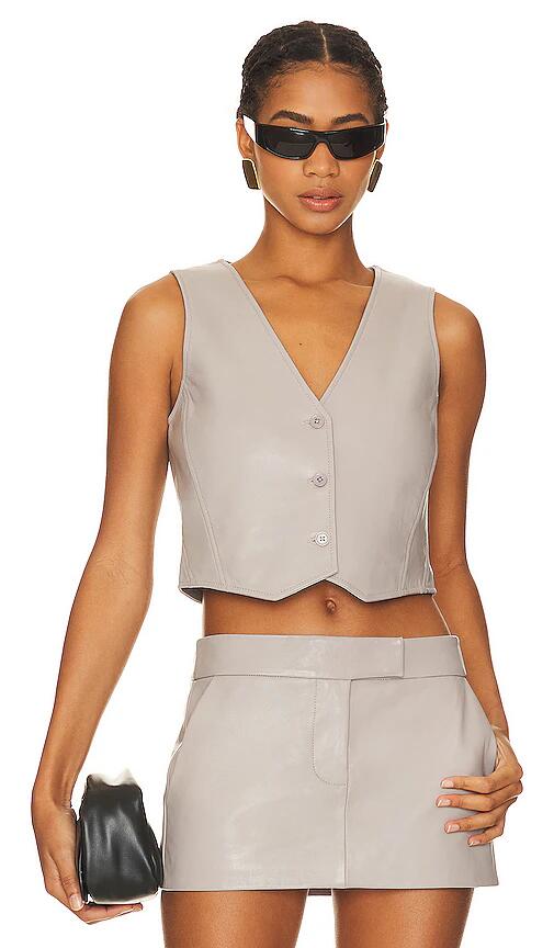 LAMARQUE Kallie Cropped Vest in Light Grey Cover