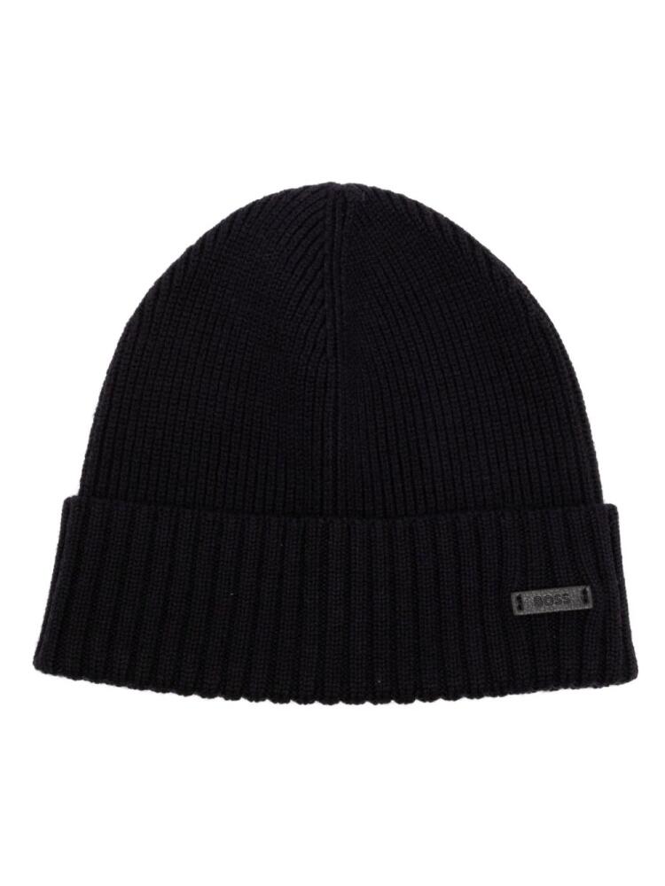 BOSS ribbed beanie - Blue Cover