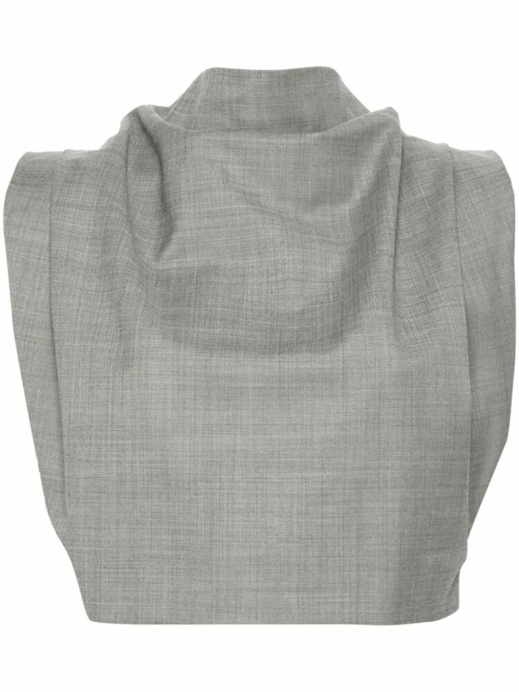 Magda Butrym mock-neck wool-blend tank top - Grey Cover