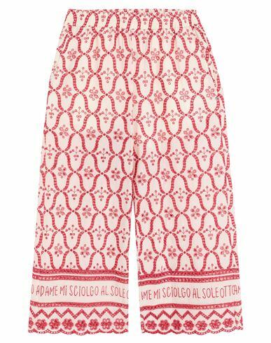 Ottod'ame Woman Pants Red Cotton, Polyester Cover