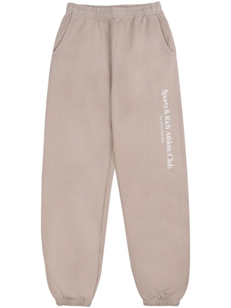 Sporty & Rich Athletic Club cotton track pants - Neutrals Cover