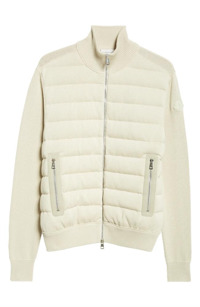 Moncler Quilted Down Cardigan in Frozen Dew Cover