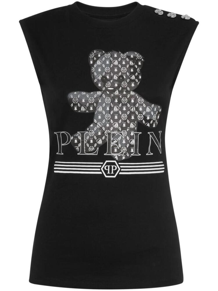 Philipp Plein Teddy Bear cotton tank top - Black Cover