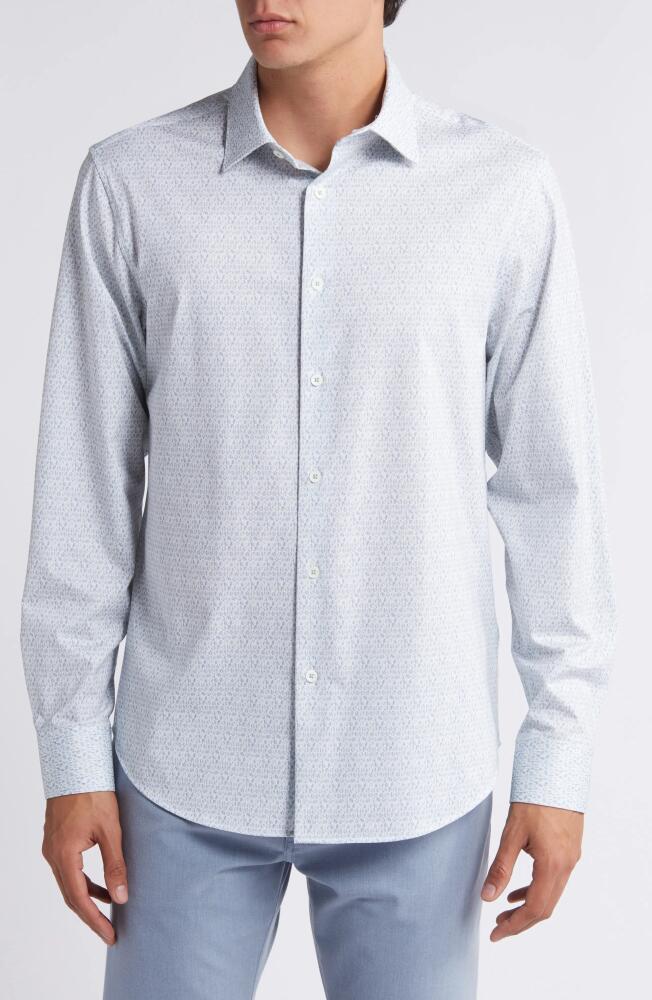 Bugatchi James OoohCotton® Microprint Button-Up Shirt in Air Blue Cover