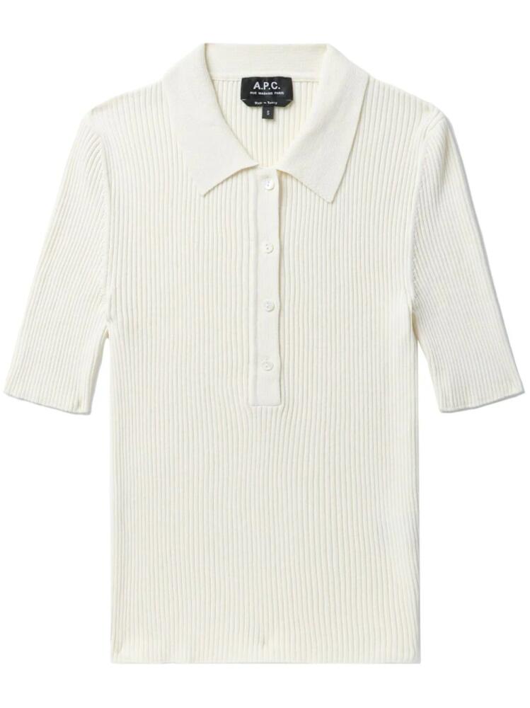 A.P.C. Danae Pima cotton polo shirt - White Cover