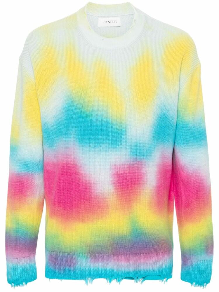 Laneus tie-dye distressed jumper - Blue Cover