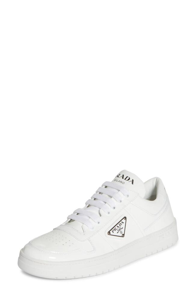 Prada Downtown Logo Low Top Sneaker in White Cover