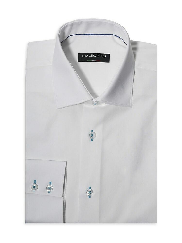 Masutto Men's Ajax Solid Dress Shirt - White Cover