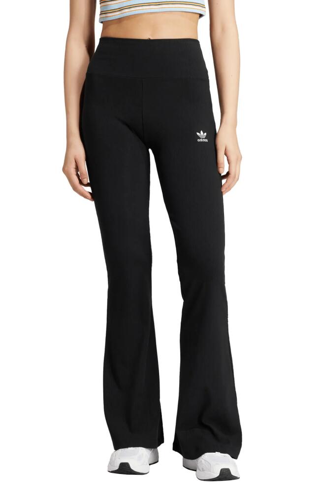 adidas Trefoil Essentials Rib Flare Leggings in Black Cover