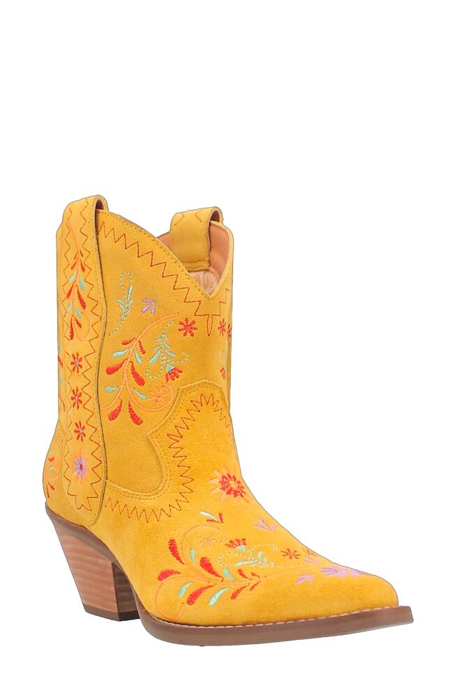 Dingo Sugar Bug Embroidered Western Boot in Yellow Cover