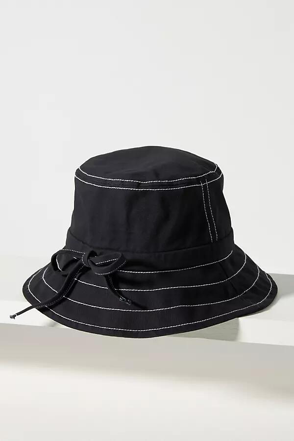 By Anthropologie Contrast Tie Bucket Hat Cover