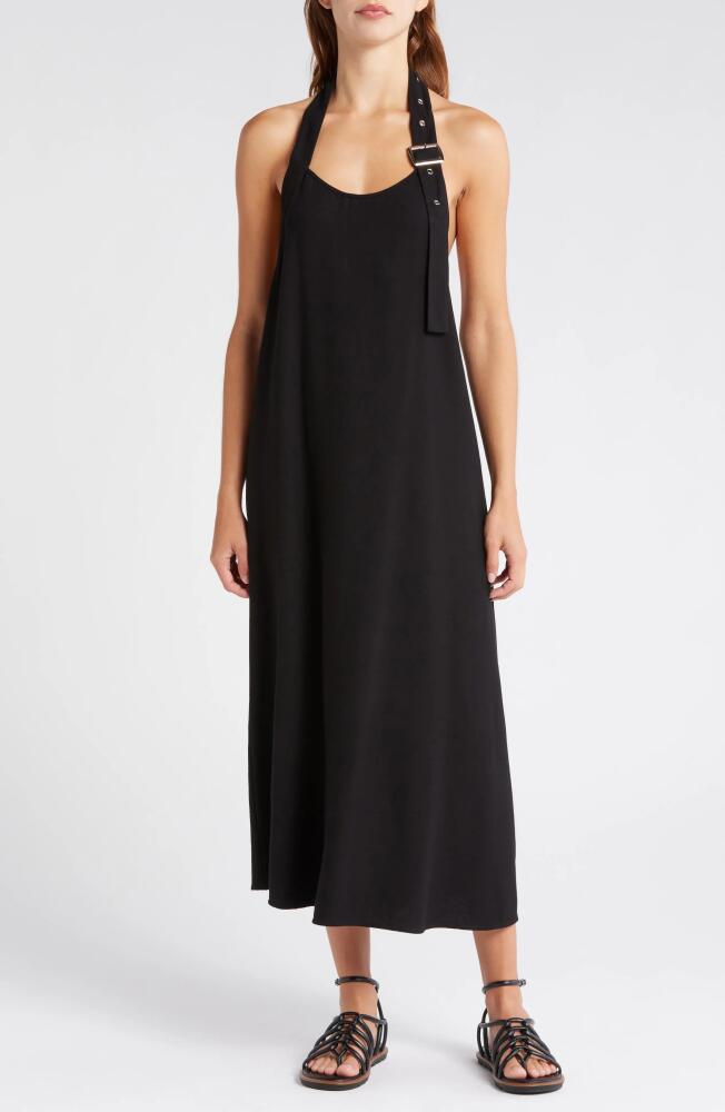 Nordstrom Cover-Up Halter Midi Dress in Black Cover