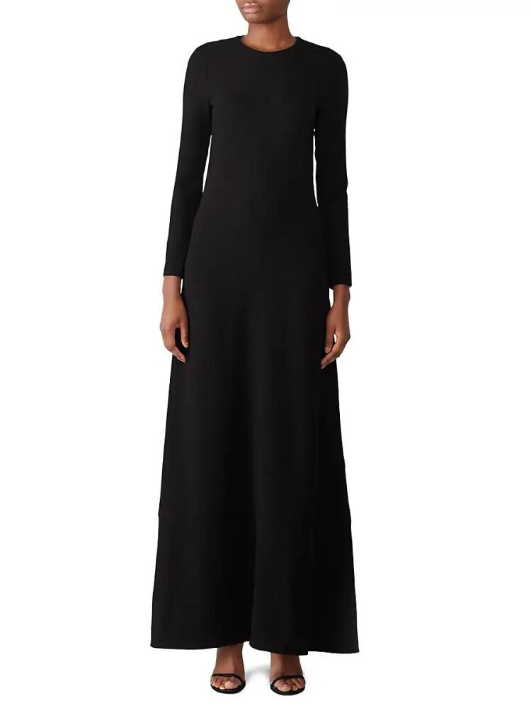 Co Women's Solid A Line Maxi Dress - Black Cover