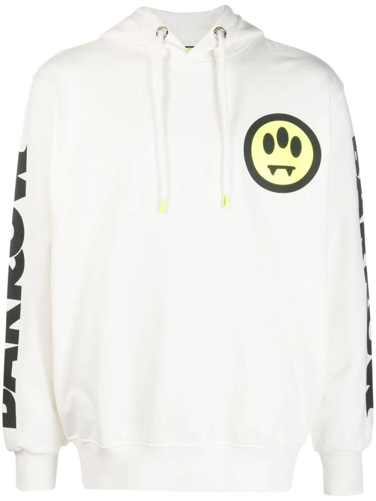 BARROW logo-print cotton hoodie - White Cover