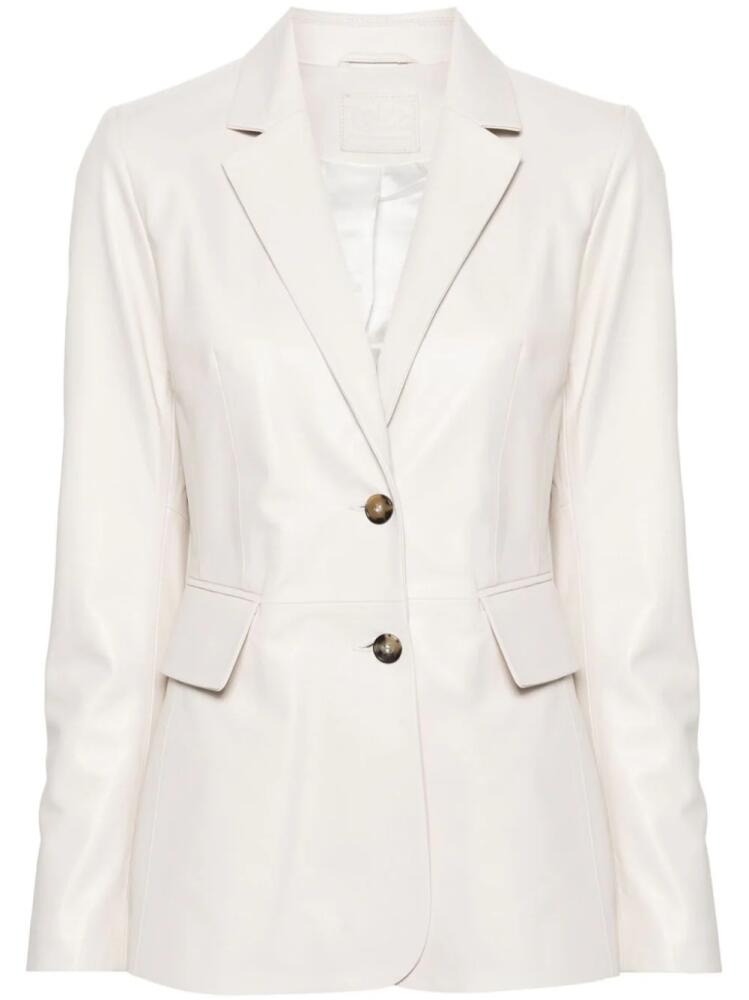 Desa 1972 split-cuffs leather blazer - White Cover