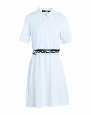 Karl Lagerfeld Logo Tape Shirt Dress Woman Mini dress White Organic cotton Cover