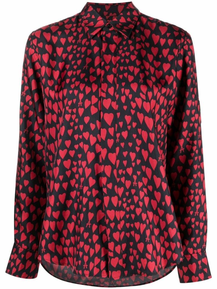 AMI Paris heart pattern button-up shirt - Red Cover