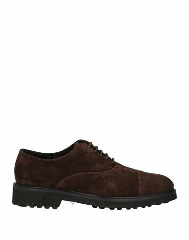 Baldinini Man Lace-up shoes Dark brown Leather Cover