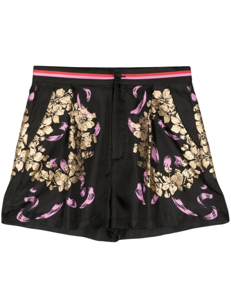 Cynthia Rowley floral-print silk shorts - Black Cover