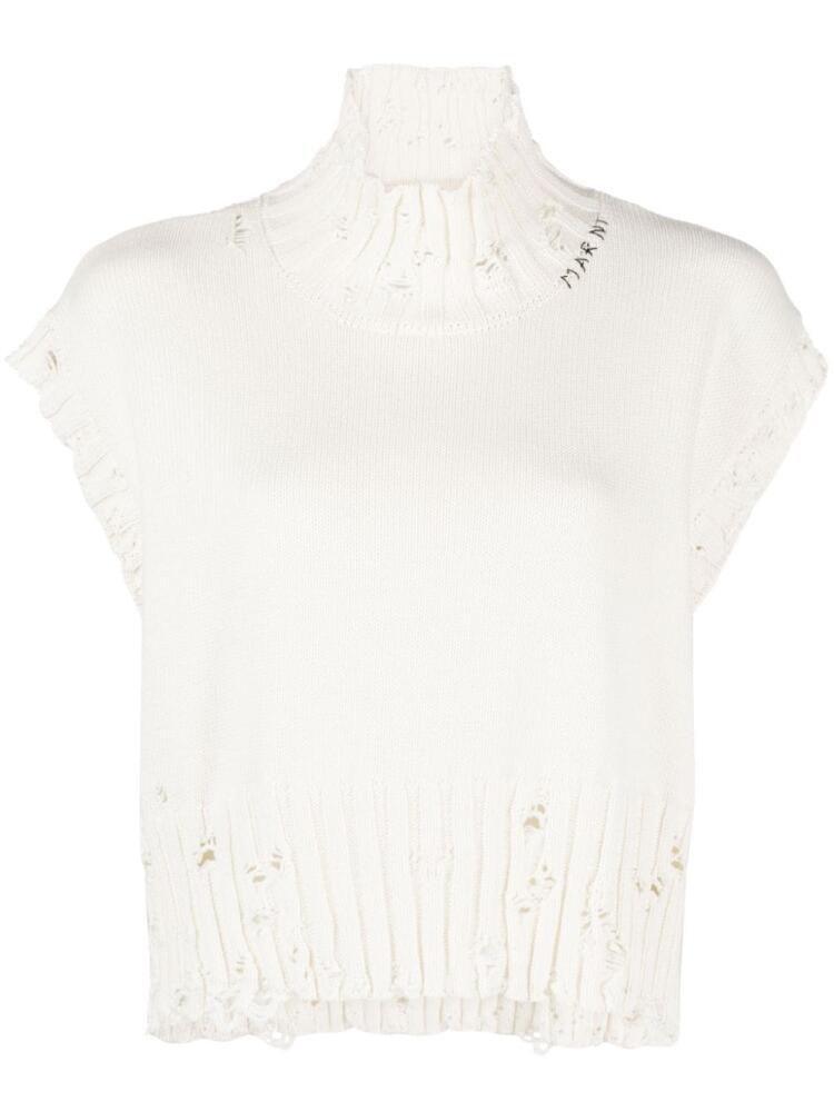 Marni cropped distressed jumper - White Cover