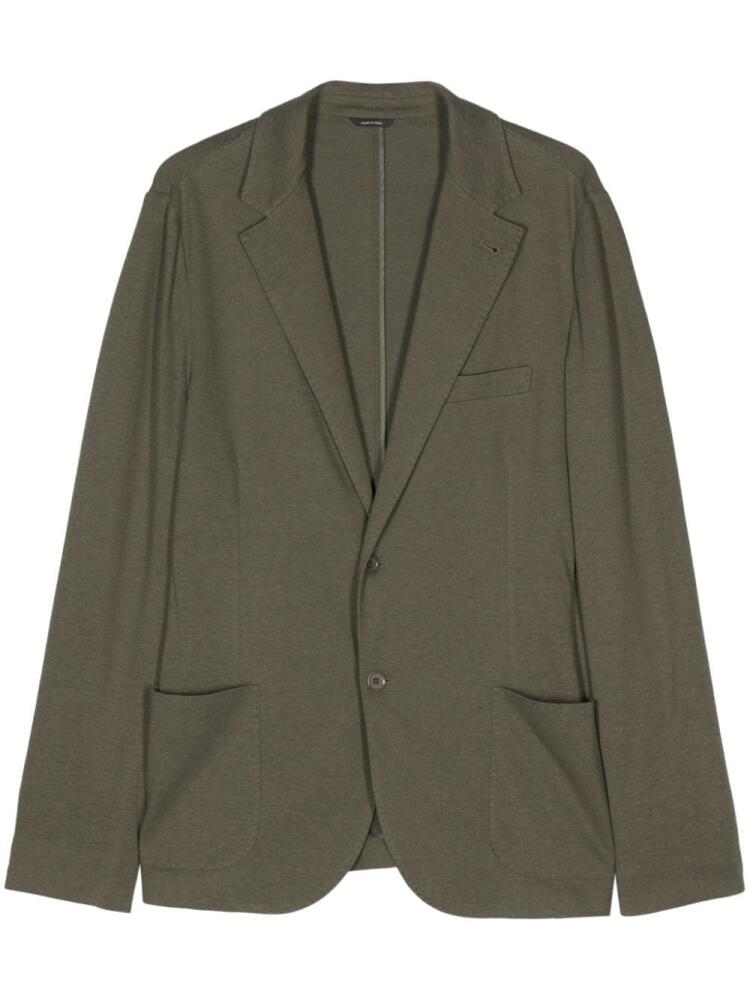 Loro Piana piqué-weave single-breasted blazer - Green Cover