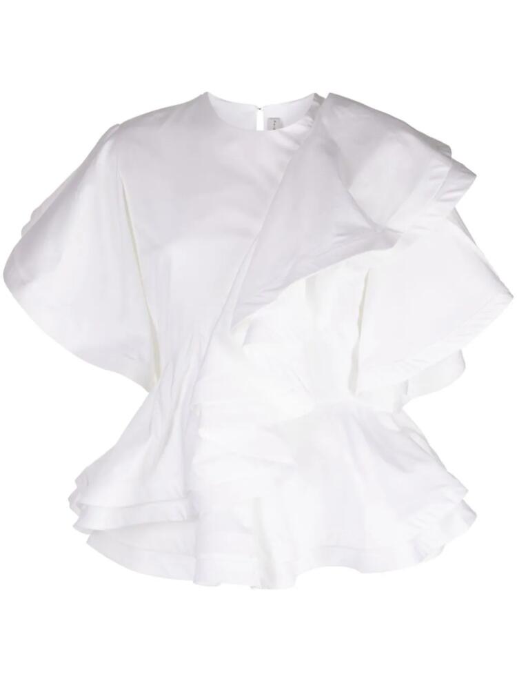 Palmer//Harding asymmetric ruffled blouse - White Cover