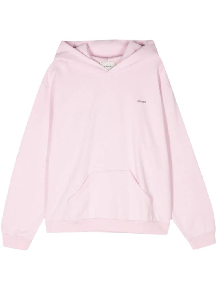 Coperni logo-print drop-shoulder hoodie - Pink Cover