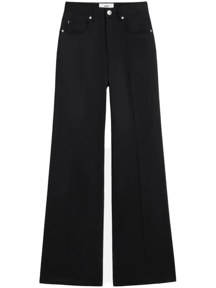 AMI Paris high-rise flared-leg jeans - Black Cover