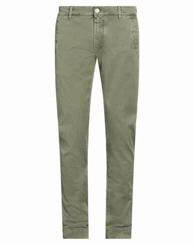 Hand Picked Man Pants Military green Cotton, Elastane Cover