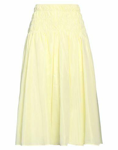 Maje Woman Midi skirt Yellow Polyester, Elastane Cover