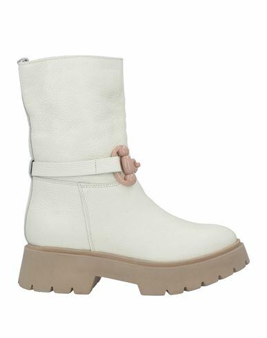 Unlace Woman Ankle boots Beige Calfskin Cover