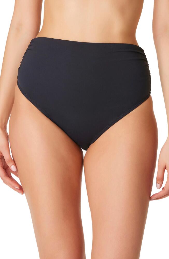 Rod Beattie Kore Shirred High Waist Bikini Bottoms in Black Cover