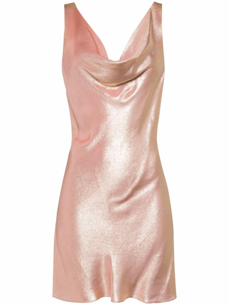 Cynthia Rowley Silk Cowl Neck Mini Dress - Pink Cover