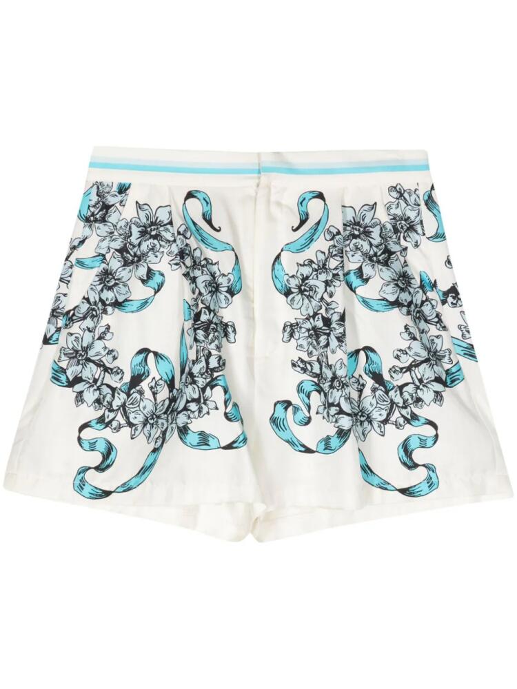 Cynthia Rowley floral-print silk shorts - White Cover