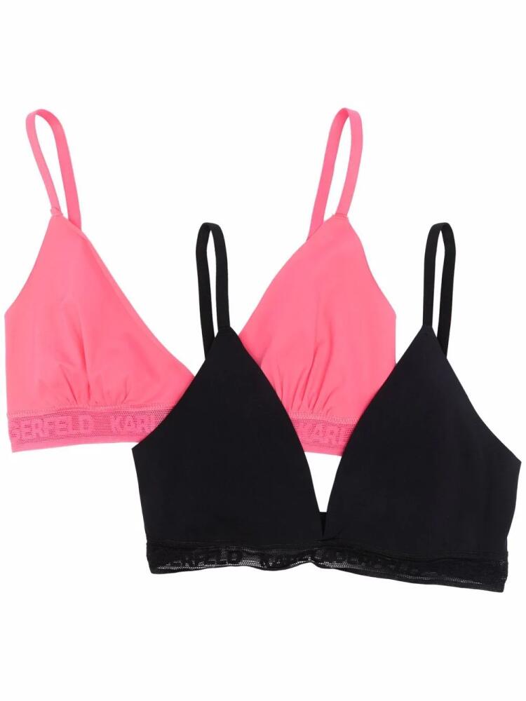 Karl Lagerfeld logo triangle bra - Pink Cover