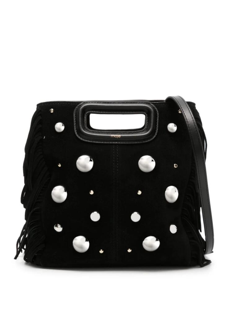 Maje M studded suede mini bag - Black Cover