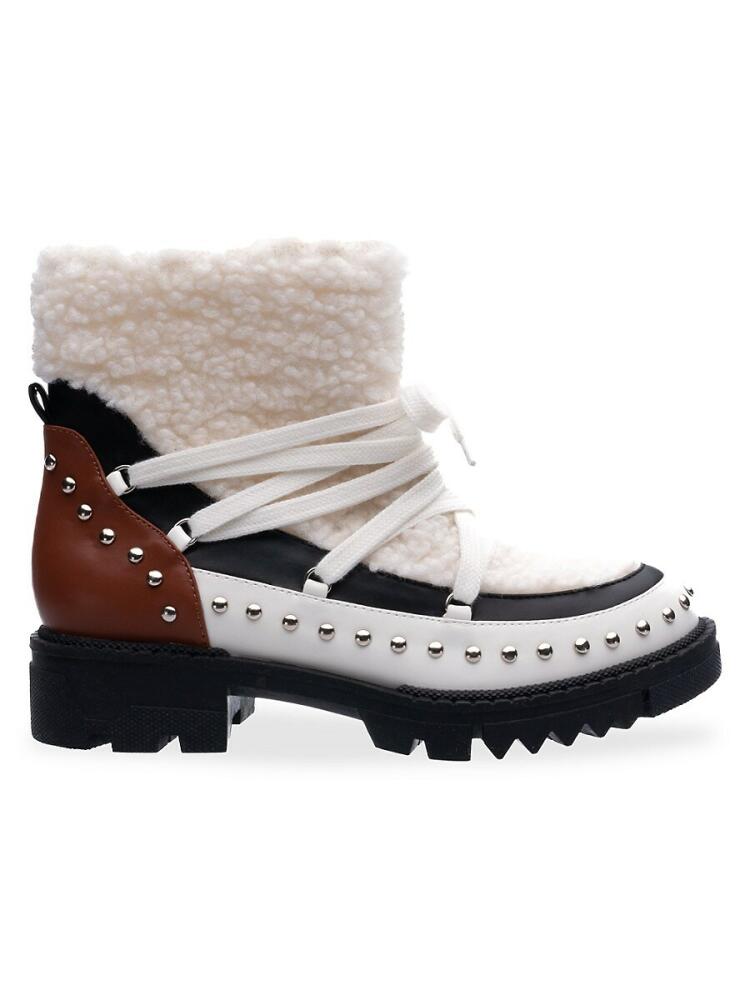 Lady Couture Women's Snowball Studded Faux Shearling Boots - Black Multicolor Cover