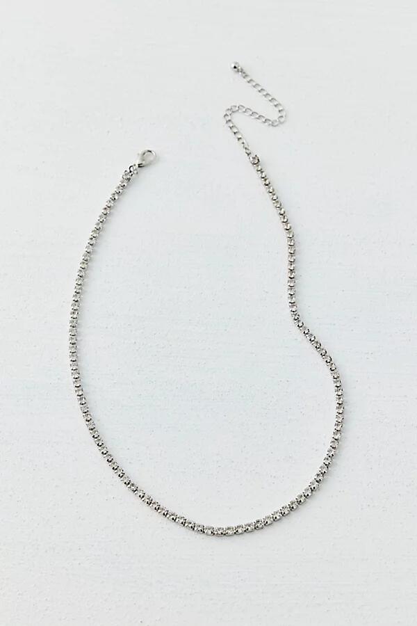 Essential Rhinestone Tennis Necklace in Silver Cover