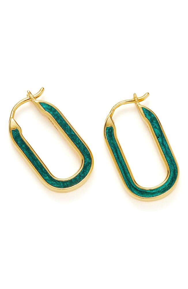 Missoma Enamel Haze Hoop Earrings in Gold/Green Cover