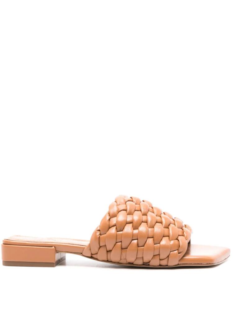 Souliers Martinez Aster interwoven leather sandals - Brown Cover