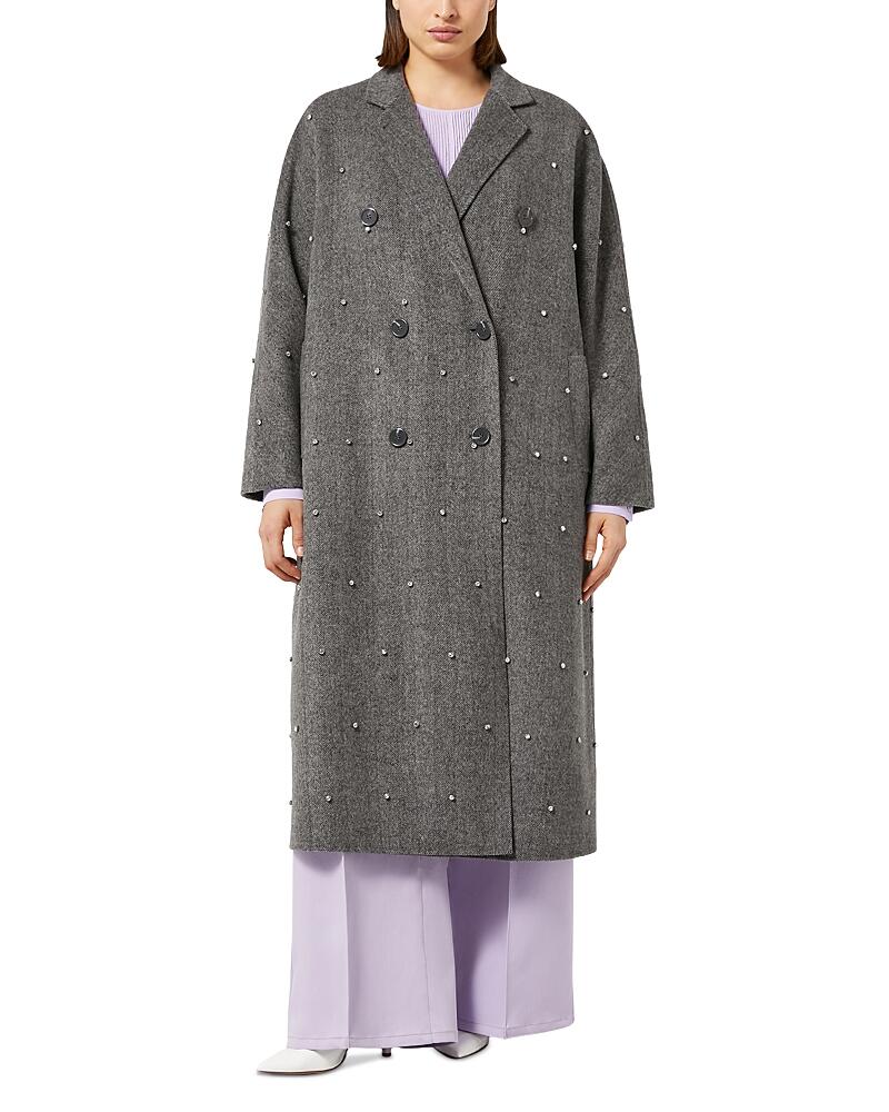 Marina Rinaldi Gary Wool Herringbone Long Coat Cover