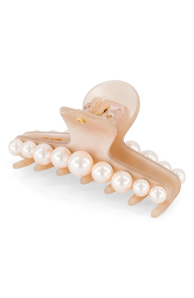 Alexandre de Paris Imitation Pearl Claw Clip in Beige Cover