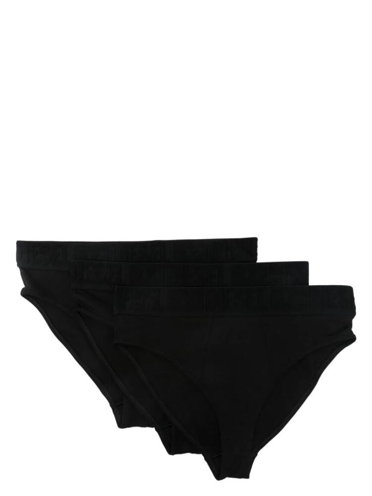 Diesel logo-waistband briefs (pack of three) - Black Cover