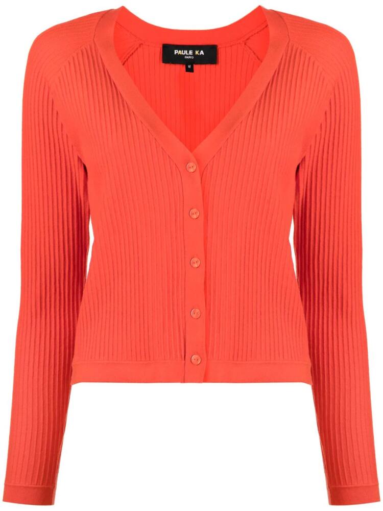 Paule Ka V-neck knit cardigan - Orange Cover