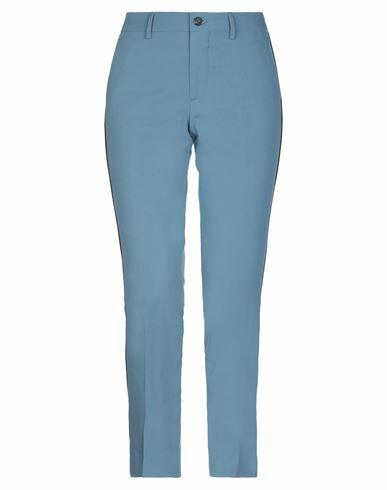 Berwich Woman Pants Slate blue Cotton, Elastane Cover