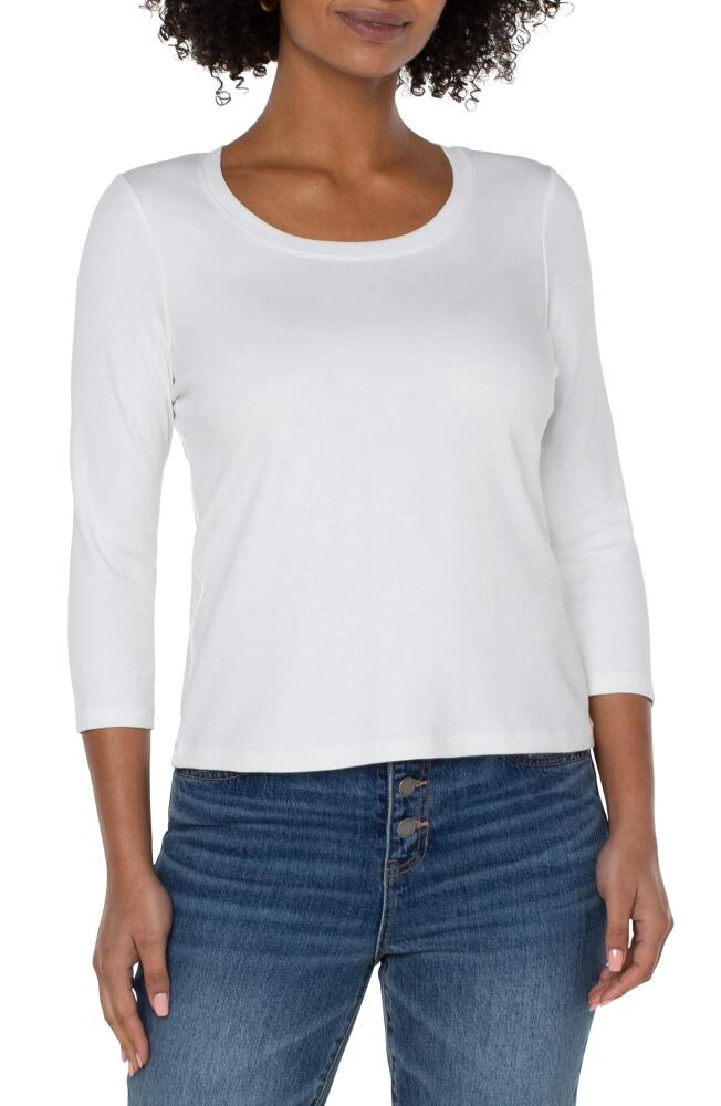 Liverpool Los Angeles Scoop Neck Cotton T-Shirt in White Cover